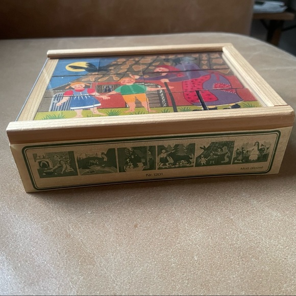 Vintage Klötzli puzzle Switzerland Hansel Gretel Atelier Fischer cube 6 in 1 - Picture 3 of 10